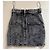Minifalda de denim elástico Balmain negra Negro - vista 14