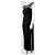 Vera Wang Schwarzes Abendkleid mit Netzdetails - Ansicht 3