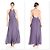 Vera Wang Chiffon-Abendkleid mit Netz-Einsatz Lila Lavendel - Ansicht 2