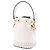 Borsa a secchiello Mon Tresor in pelle bianca goffrata con cuciture Fendi Bianco Bianco sporco - vista 2
