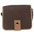 Céline Celine Vintage Macadam Circle Logo Canvas et cuir Marron
