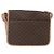 Céline Celine Vintage Macadam Circle Logo Canvas et cuir Marron - vue 2