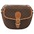 Céline Celine Vintage Macadam Schultertasche aus Canvas und Leder Braun