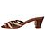Mule in pelle di serpente con punta aperta Manolo Blahnik Marrone - vista 3