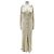 Tommy Hilfiger Cremfarbene gerippte Maxikleid Beige