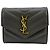 Billetera tri-fold V-Stitch gris Saint Laurent Castaño