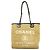 Chanel Deauville Canvas Kettentasche Schwarz Weiß Beige