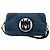 Pochette da polso in denim blu con logo ricamato Miu Miu