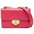 Prada Rosa Morbido Pelle Chevron Impunture Turn Lock Catena Crossbody