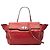 Borsa trapezoidale media in pelle rossa Rockstud di Valentino Rosso