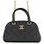 Bowling Schwarze Matelassé Schultertasche Chanel