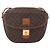Céline Celine Vintage Macadam Schultertasche aus Canvas und Leder Braun