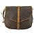 Borsa Saumur Louis Vuitton in tela Monogram 35 Marrone