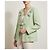 Giacca in tweed bouclé verde menta con zip e applicazioni Chanel 04C FR 42 Verde chiaro - vista 4