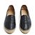 Espadrilles in Pelle Nera Chanel EU37 CC Nero su Nero Scarpe Flat UK4 US6.5 - vista 2