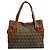 Bolsa de mão em lona e couro com logo FF Zucchino da Fendi - vista 3
