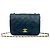 Borsa a Spalla Chanel Matelassé Coco Mark in Pelle di Agnello. Rosso Blu navy