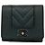 Cartera tri-fold de cuero caviar Chanel Mademoiselle Coco Negro