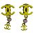 Clip-Ohrringe mit Coco Chanel-Motiv Pink Golden Gelb
