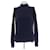 Courreges Marinefarbener Rollkragenpullover aus Wolle Marineblau