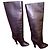 Botas altas de cuero Saint Laurent Negro
