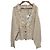 Autre Marque Chaqueta de tweed con flecos tres puntos Beige