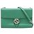 Gucci Bolsa de ombro de couro verde com corrente Interlocking G