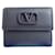 Cartera de cuero negro VALENTINO GARAVANI V de tres pliegues  - vista 1