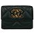 Portafoglio tri-fold in pelle di agnello matelassé Coco Mark Chanel 19 Nero
