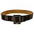 Cinto de lona e couro com fivela logo FF listrada Pecan da Fendi Marrom Preto - vista 4