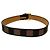 Cinto de lona e couro com fivela logo FF listrada Pecan da Fendi Marrom Preto - vista 5