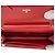 Wallet On Chain Cartera Chanel de piel de cordero grabada en CC roja Camelia con cadena - vista 4