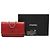 Wallet On Chain Cartera Chanel de piel de cordero grabada en CC roja Camelia con cadena - vista 8