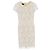 Vestido midi em algodão branco com detalhes em renda Burberry Prorsum