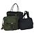 PRADA Borsa a Spalla Nylon 3 Set Nero Blu Navy Kaki Auth 165123 Cachi