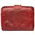 Portefeuille en cuir Chanel CC vintage rouge