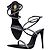 Saint Laurent SA TINE 110 SANDAL C SAT/STR 10 CREPE SATIN/STRA SS NERO/CRISTAL
