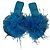 Sandali con tacco in piume blu Jeffrey Campbell