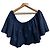 Autre Marque Off-Shoulder geraffte Bluse Sincerely Tommy Blau Marineblau - Ansicht 2