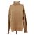 Tommy Hilfiger Rollkragenpullover aus camel-farbenem, gedrehtem Strick aus Wolle Braun