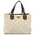 Céline Celine Vintage Macadam Handtasche aus Canvas und Leder Beige
