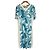Autre Marque Pierre Cardin Blumendruckkleid Weiß Blau