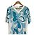 Autre Marque Pierre Cardin Blumendruckkleid Weiß Blau - Ansicht 3