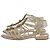 Chanel Sandali gladiatore in pelle dorati D'oro - vista 3