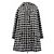 Chanel Houndstooth Wool Coat Black