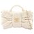 Chanel Weiß Mini CC Tweed Bogen Handtasche Roh