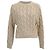 Brunello Cucinelli Pailletten-Strickpullover aus beige Seide und Leinen