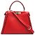 Borsa a mano Fendi Peekaboo Selleria per donne Rosso