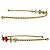 Fascia per Capelli Selete Louis Vuitton Rosso Beige D'oro - vista 3