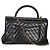 Borsa Coco grande in pelle di vitello invecchiata nera a zigzag di Chanel Nero - vista 2